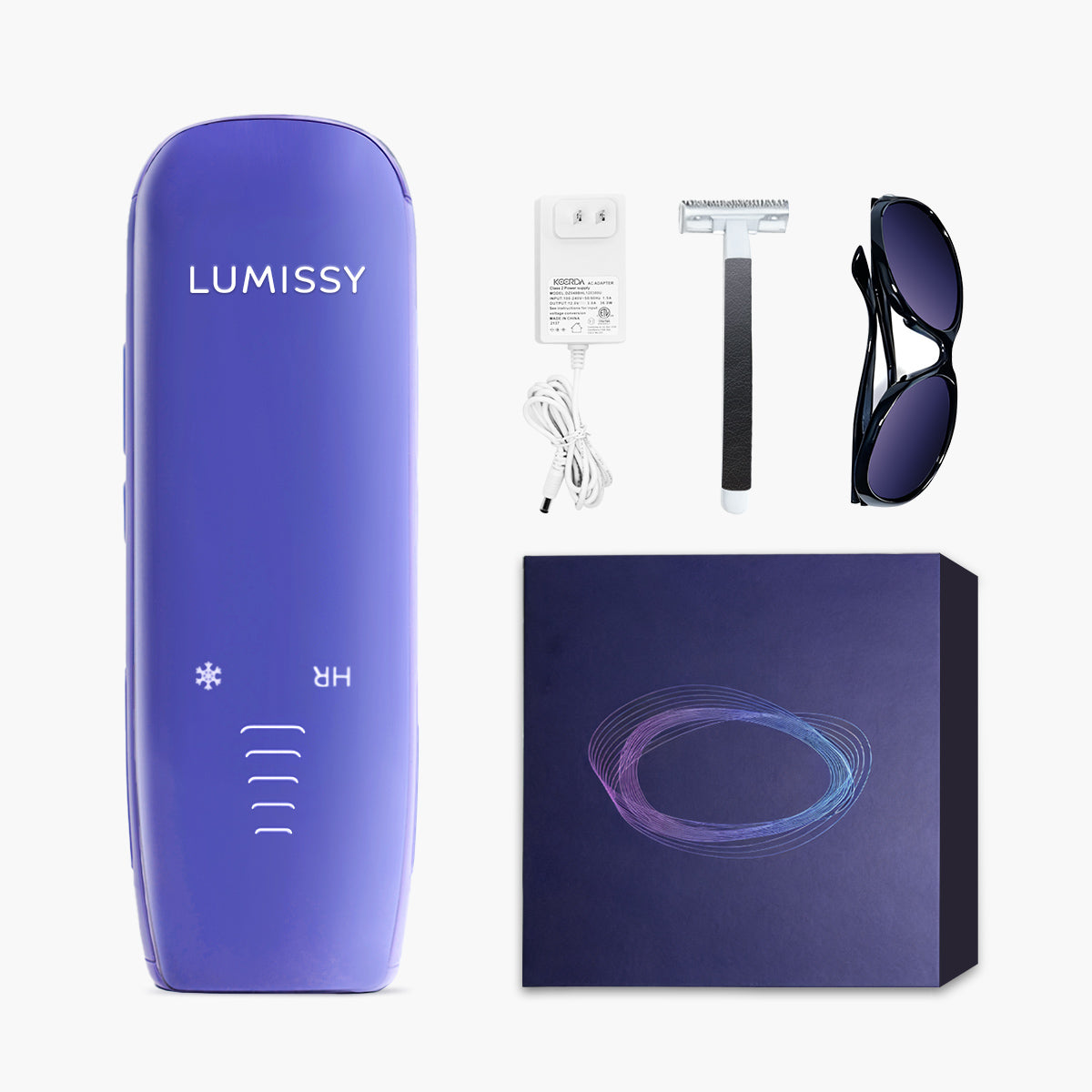 lumissy ipl hair removal device set with accessories